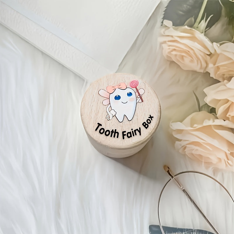 Wooden Tooth Fairy Keepsake Box with Engraving for Kids and Teens
