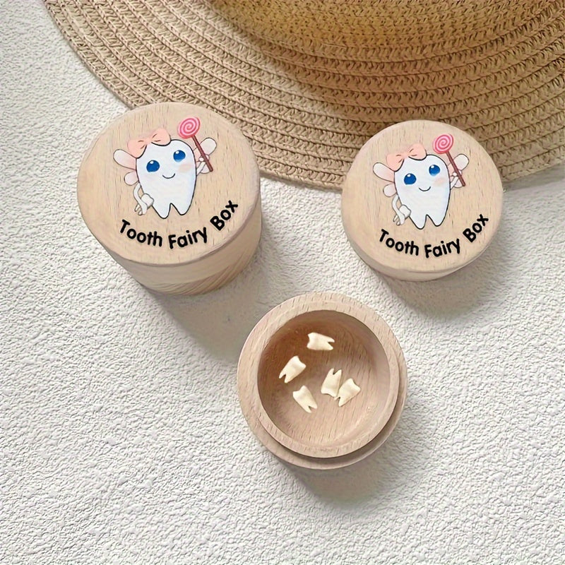 Wooden Tooth Fairy Keepsake Box with Engraving for Kids and Teens
