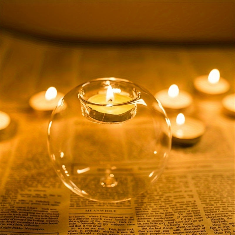 Glass Tealight Candle Holder for Holidays and Home Decor Elegant Romantic Ambiance