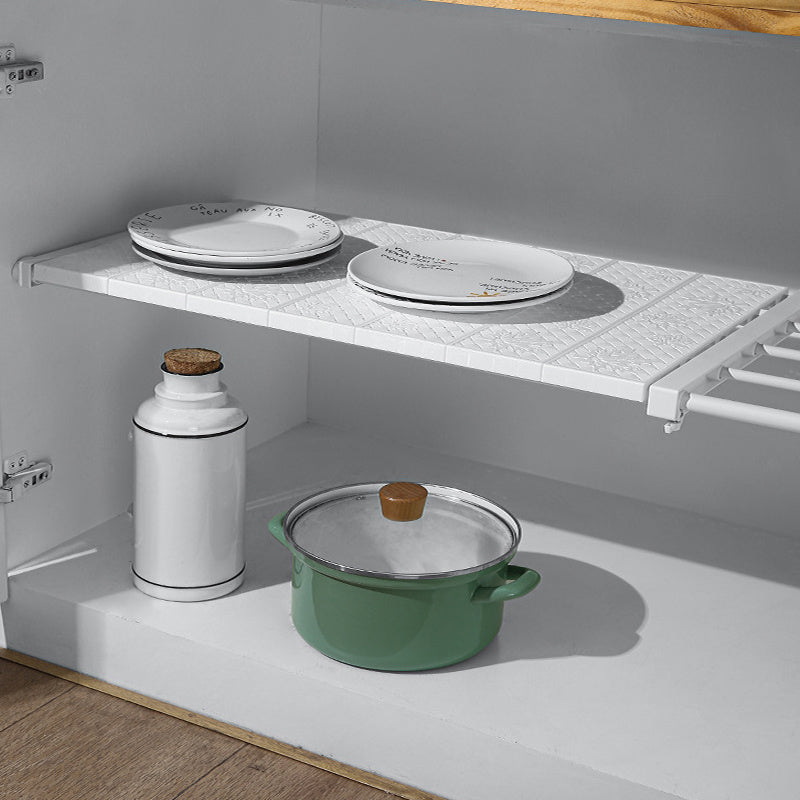 Moslashuvchan plastmassa saqlash javonlari to'plami oshxona, hammom, yotoq xonasi uchun ochiq saqlash, burg'ulashsiz