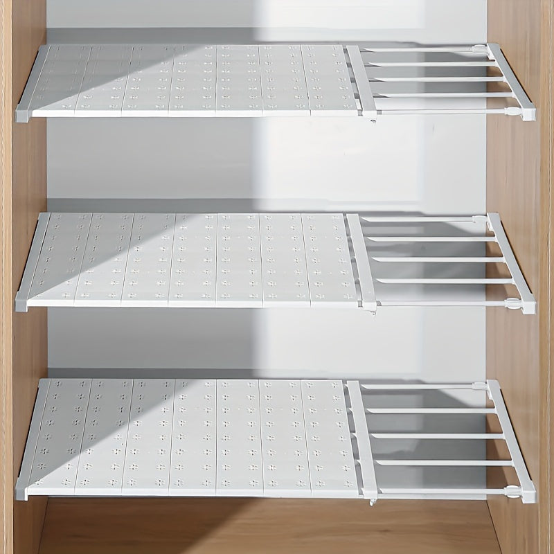 Adjustable Plastic Storage Shelves Set for Kitchen Bathroom Bedroom Open-Storage No Drilling