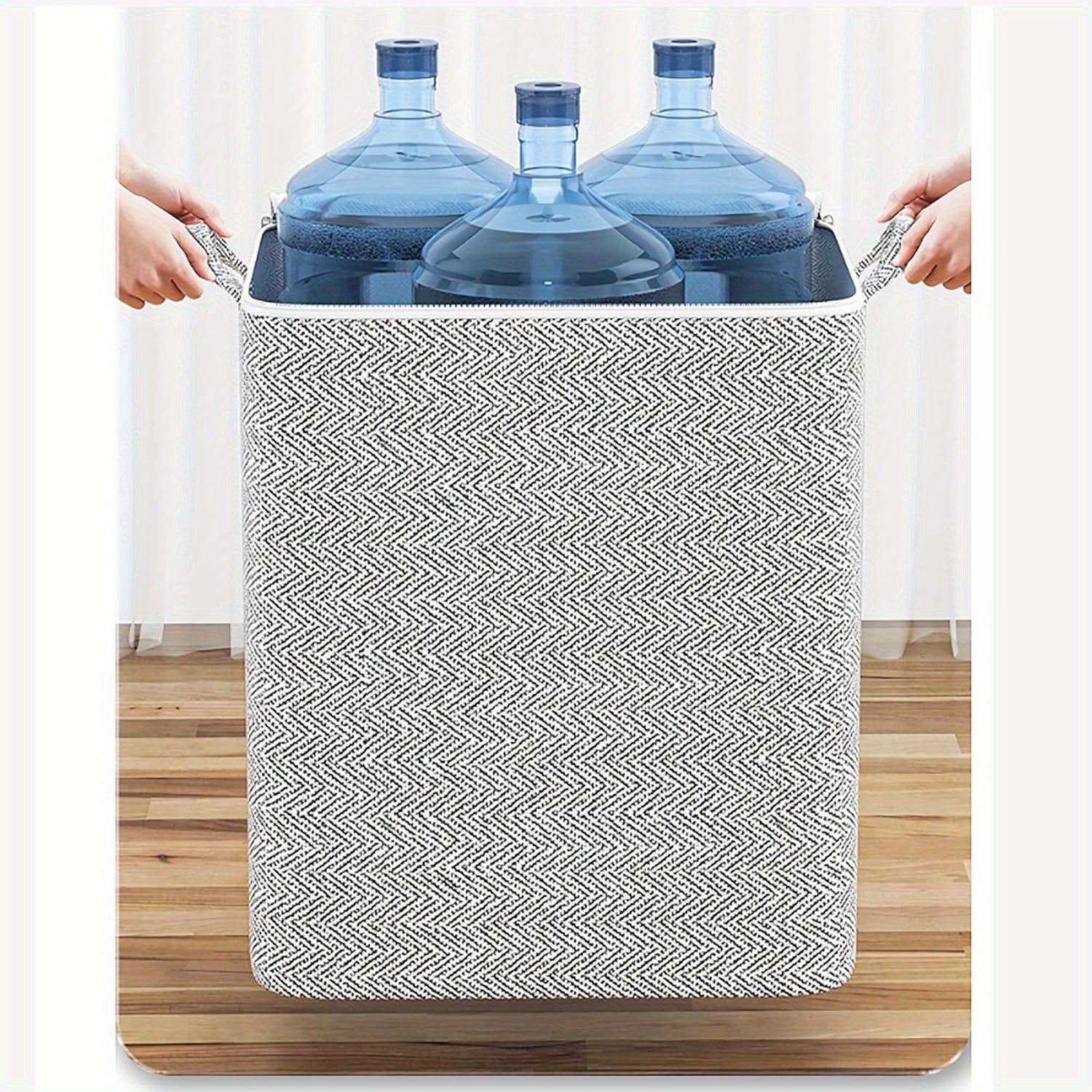 Large Folding Car Trunk Organizer with Zipper Durable Washable Fabric Storage