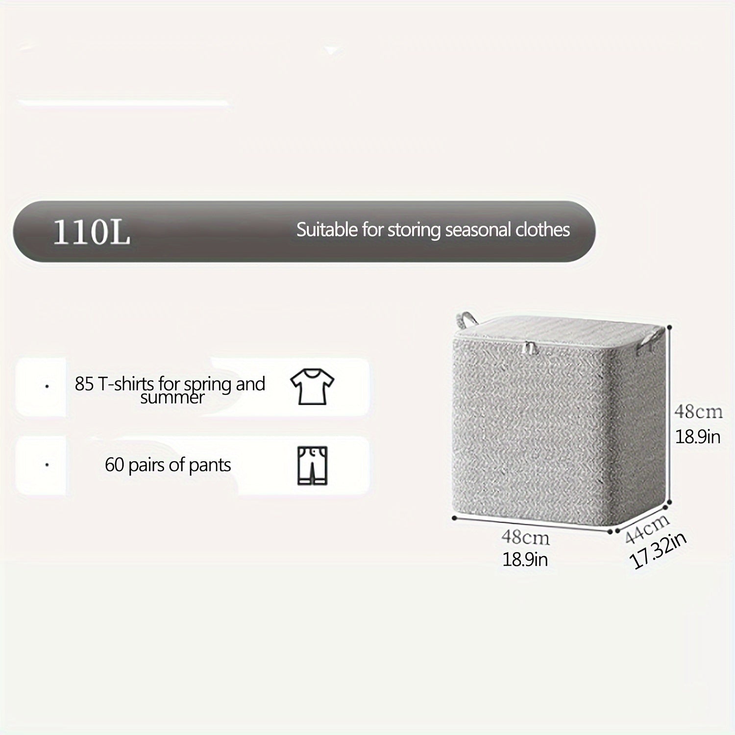 Gran bolsa de almacenamiento duradera con cremallera para ropa, ropa de cama y juguetes