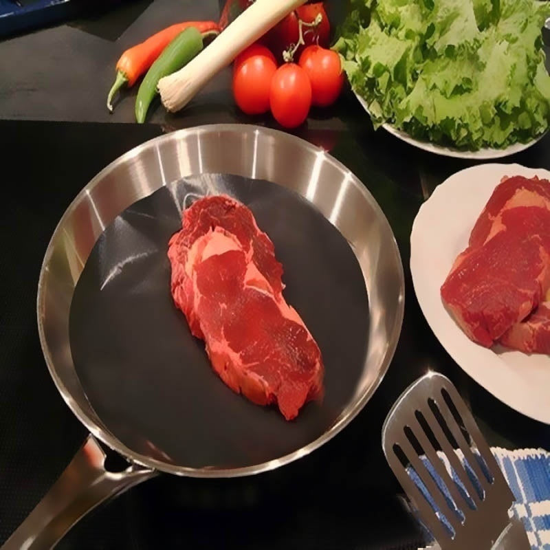 Non-Stick Teflon BBQ Grill Mat 1 Piece Heat-Resistant Food-Safe Round Liner