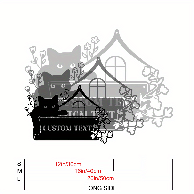 Personalized Metal House Number Sign Art Deco Door Hanger Custom Text Wall Decor for Home Entrance