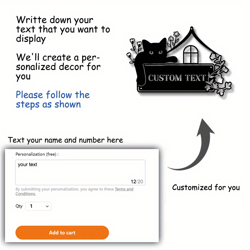 Personalized Metal House Number Sign Art Deco Door Hanger Custom Text Wall Decor for Home Entrance