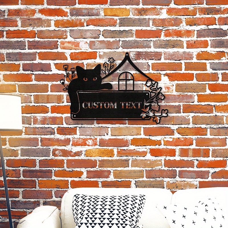 Personalized Metal House Number Sign Art Deco Door Hanger Custom Text Wall Decor for Home Entrance