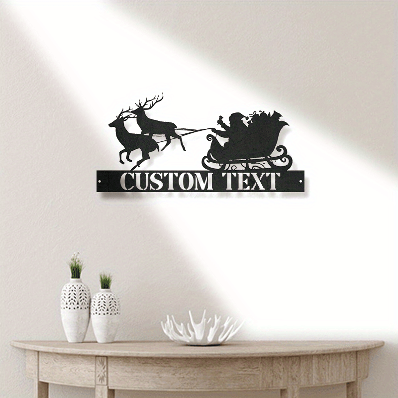 Shaxsiylashtirilgan Vintage Renka va Arava Devorga Bezak Retro Uslubida - O'z Xabaringiz Bilan Moslashtiring - Klassik Qora Metall Eshik Osma