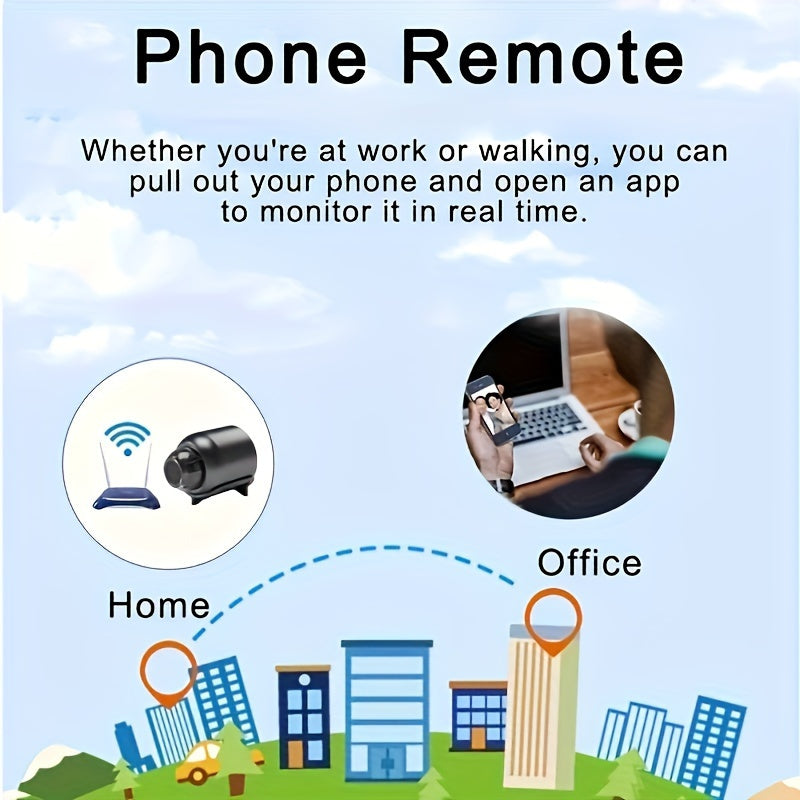 Mini HD Wi-Fi Security Camera with App Control and 64GB Local Storage