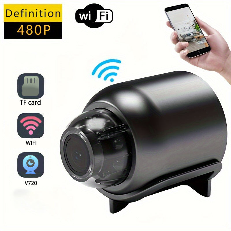 Mini HD Wi-Fi Security Camera with App Control and 64GB Local Storage