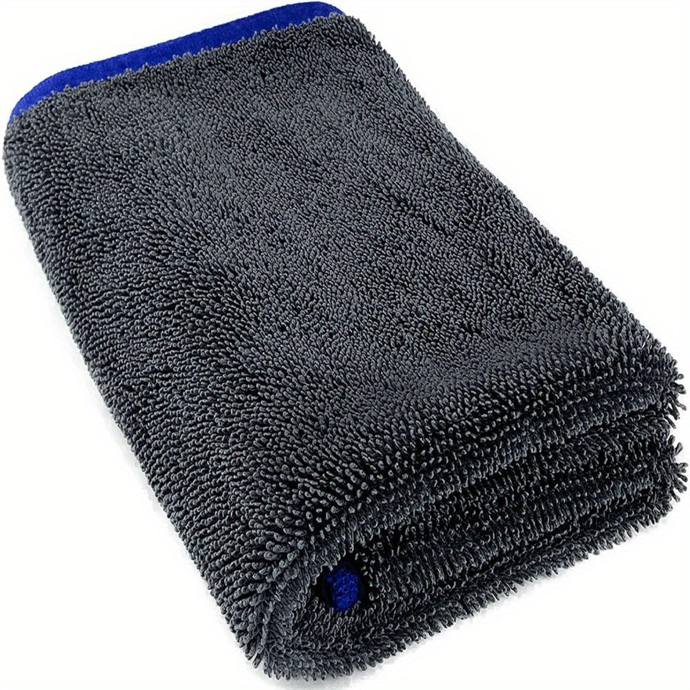 Large Blue Microfiber Car Wash Towel 60x90cm Seam Edge