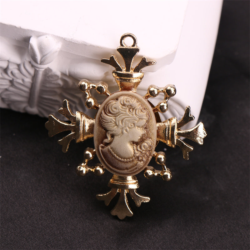 Vintage Jadeite Brooch with Head Design for Coats and Suits