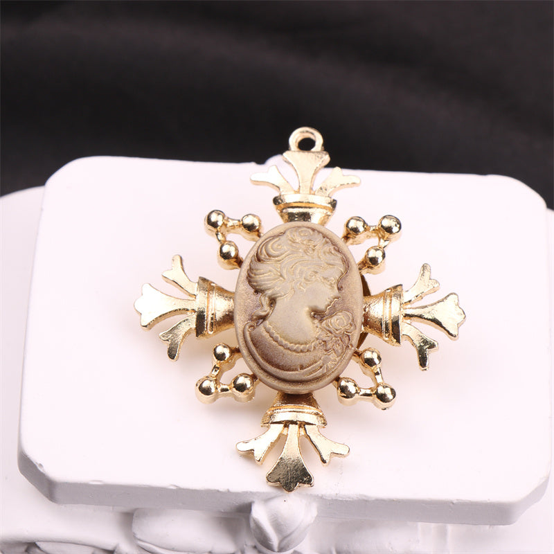 Vintage Jadeite Brooch with Head Design for Coats and Suits