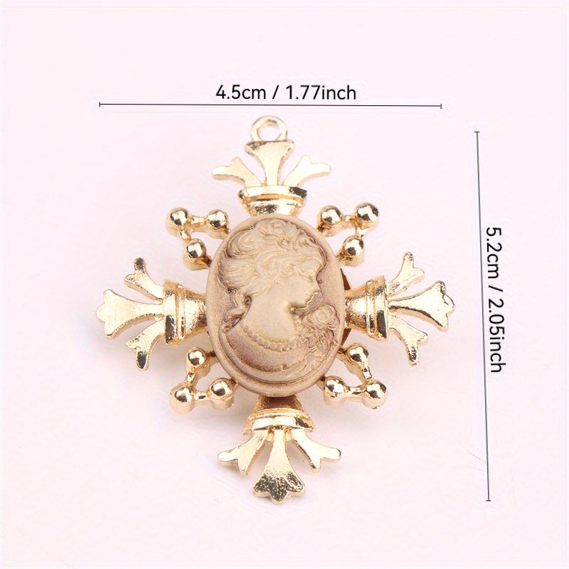 Vintage Jadeite Brooch with Head Design for Coats and Suits