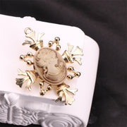 Vintage Jadeite Brooch with Head Design for Coats and Suits