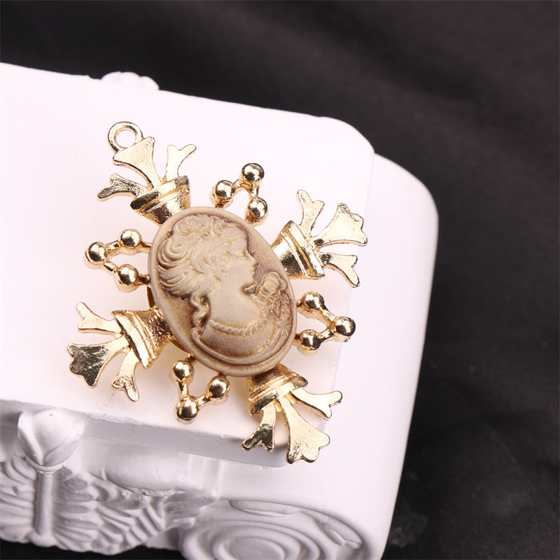 Vintage Jadeite Brooch with Head Design for Coats and Suits