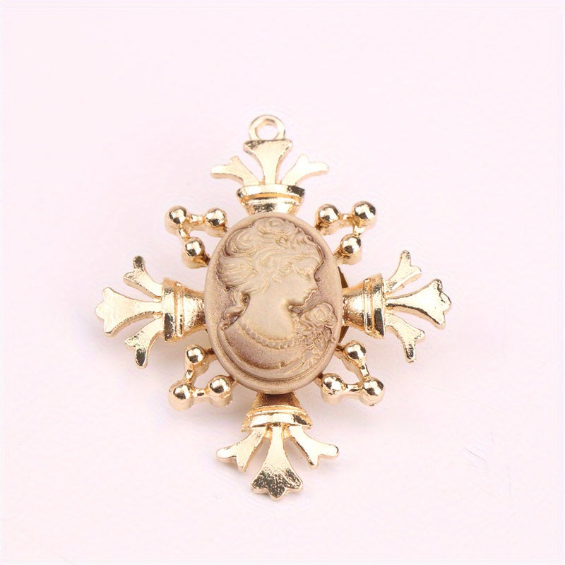 Vintage Jadeite Brooch with Head Design for Coats and Suits