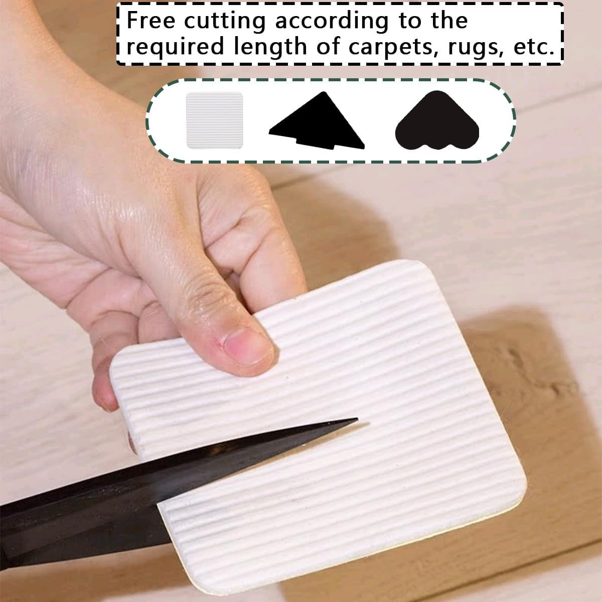 Paquete de almohadillas antideslizantes con formas de triángulo, nube y en blanco y negro para alfombras y tapetes