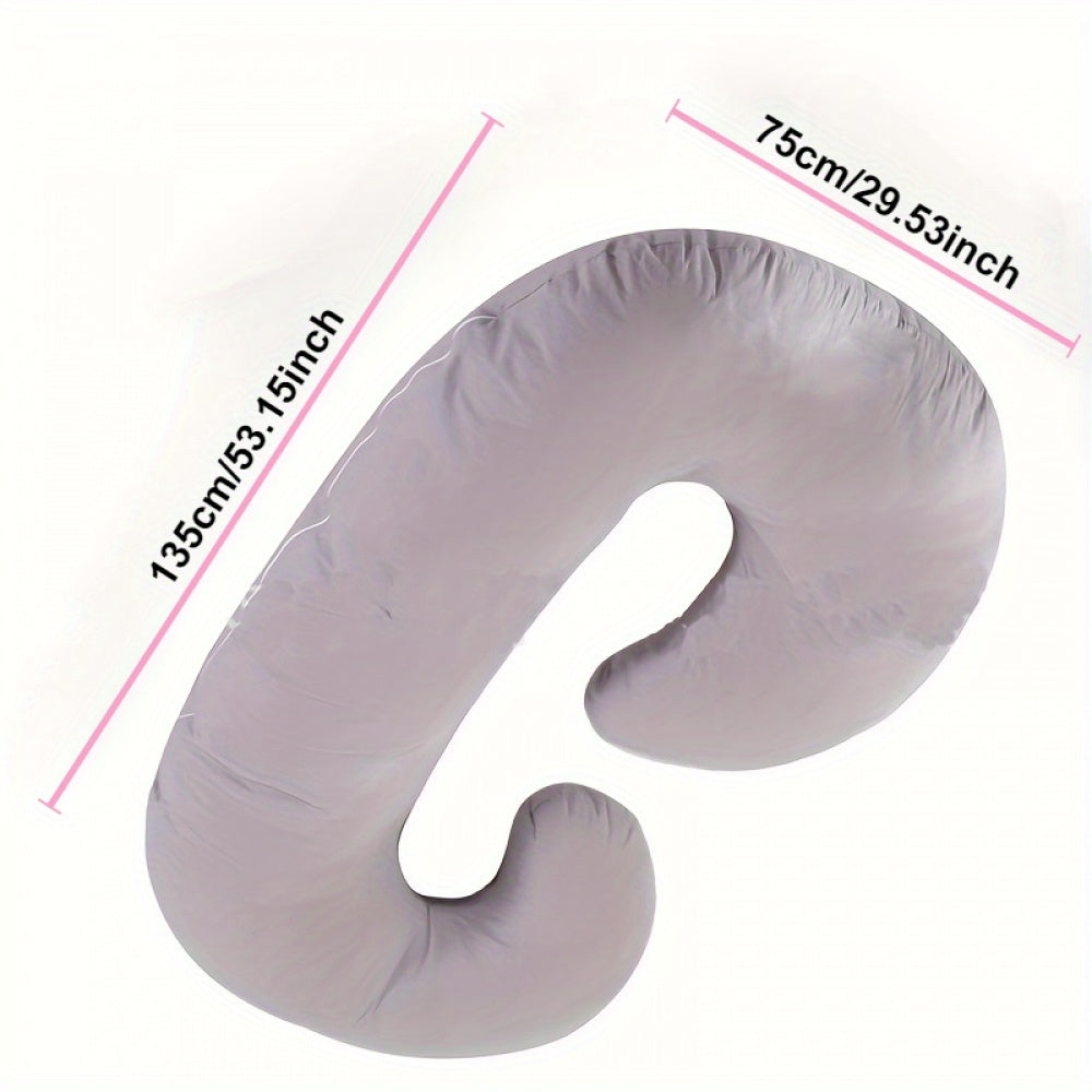 C-Shaped Maternity Pillow with Cooling Crystal Velvet Cover Full Body Support