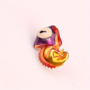 Enamel Chameleon Brooch with Floral Design for Dresses and Sweaters