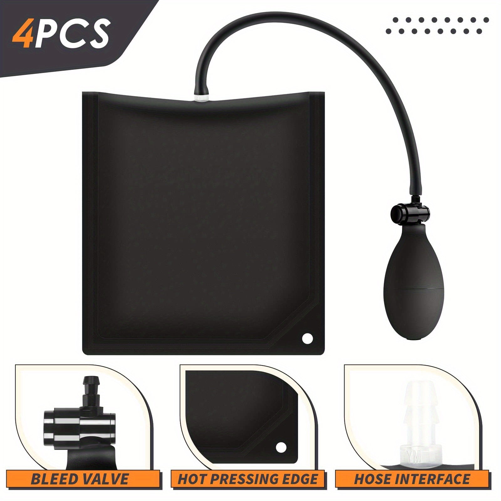 Kit de cuña con cojín de aire con bomba para reparación de ventanas, puertas, coches y mejoras en el hogar