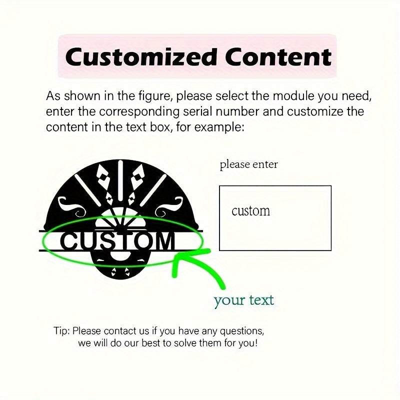 Black Metal Wall Art Fan-Shaped Decor Personalizable for Home or Gift