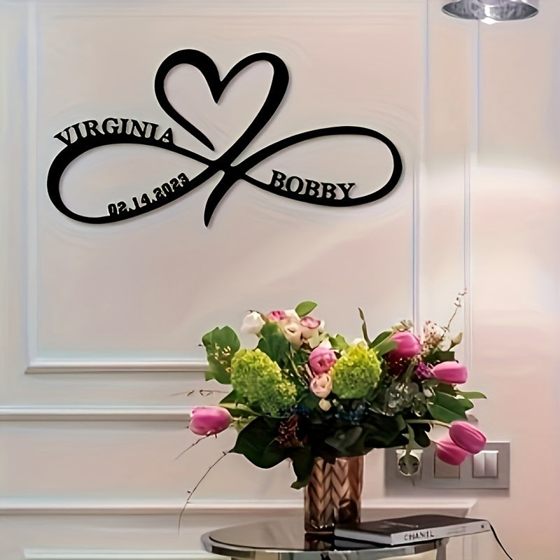 Decoración de pared de metal en forma de corazón personalizada, símbolo de amor romántico para parejas, acento en el hogar