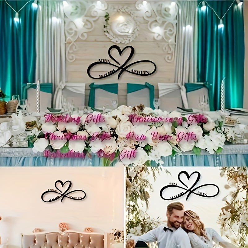 Decoración de pared de metal en forma de corazón personalizada, símbolo de amor romántico para parejas, acento en el hogar