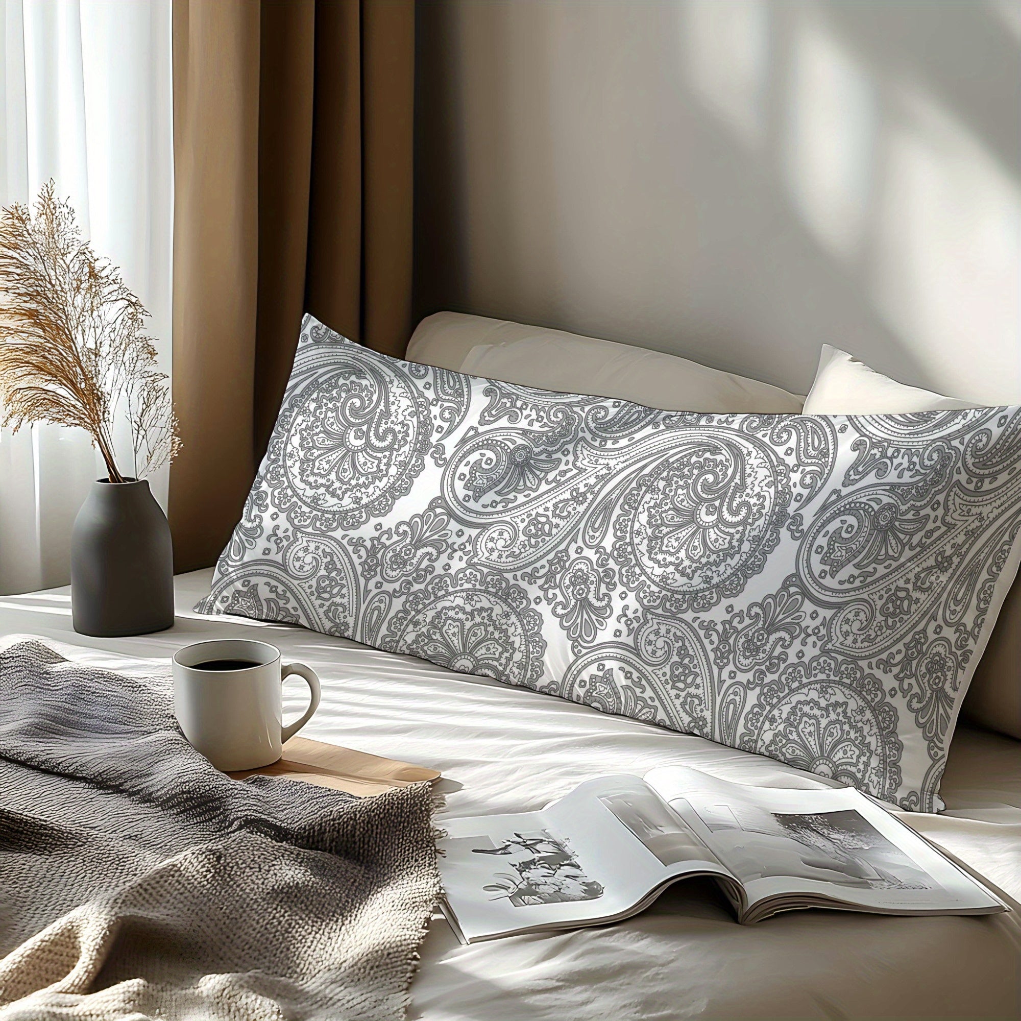 Cotton Pillowcase with Paisley Design 3D Print Soft Skin-Friendly for Bedroom Guest Hotel