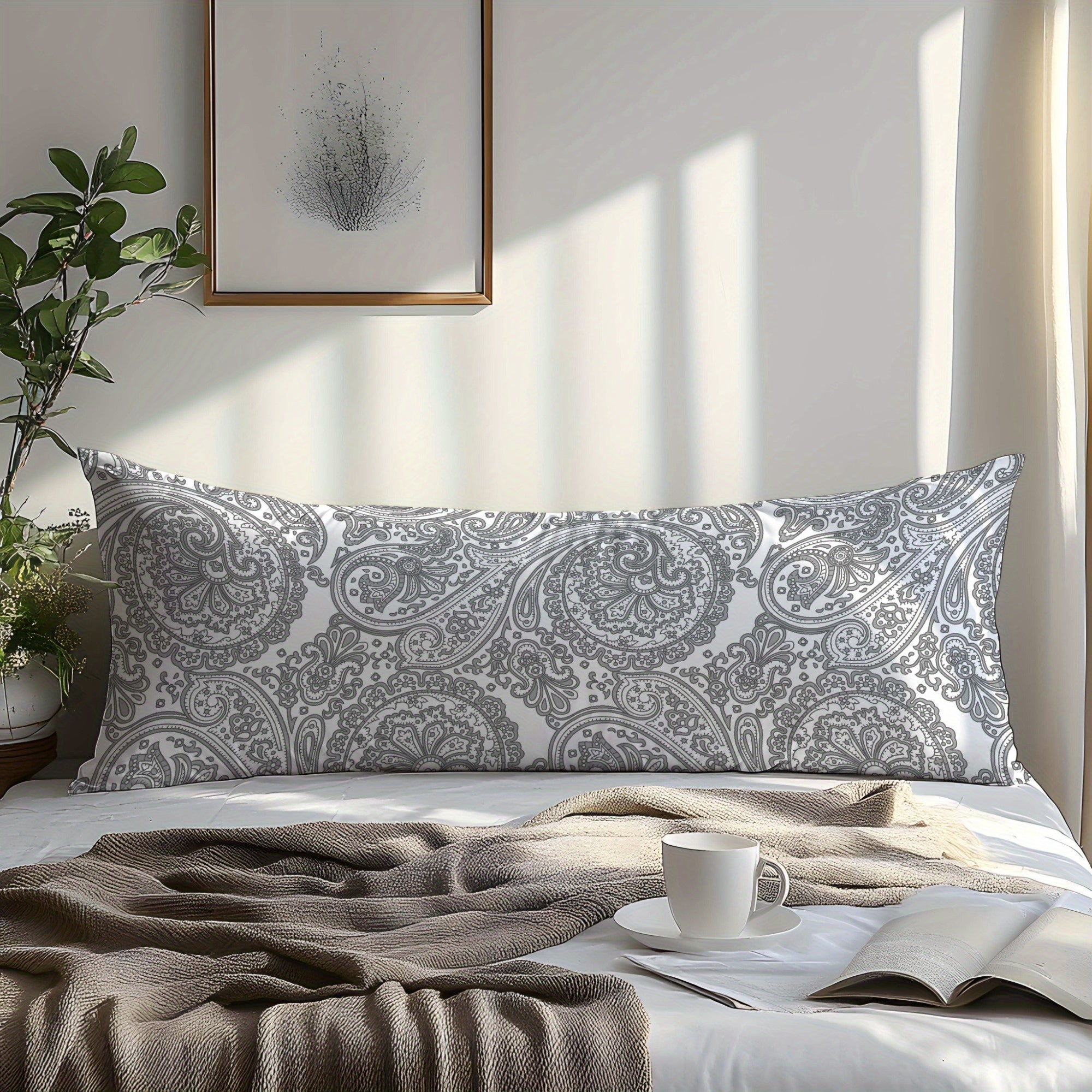 Cotton Pillowcase with Paisley Design 3D Print Soft Skin-Friendly for Bedroom Guest Hotel