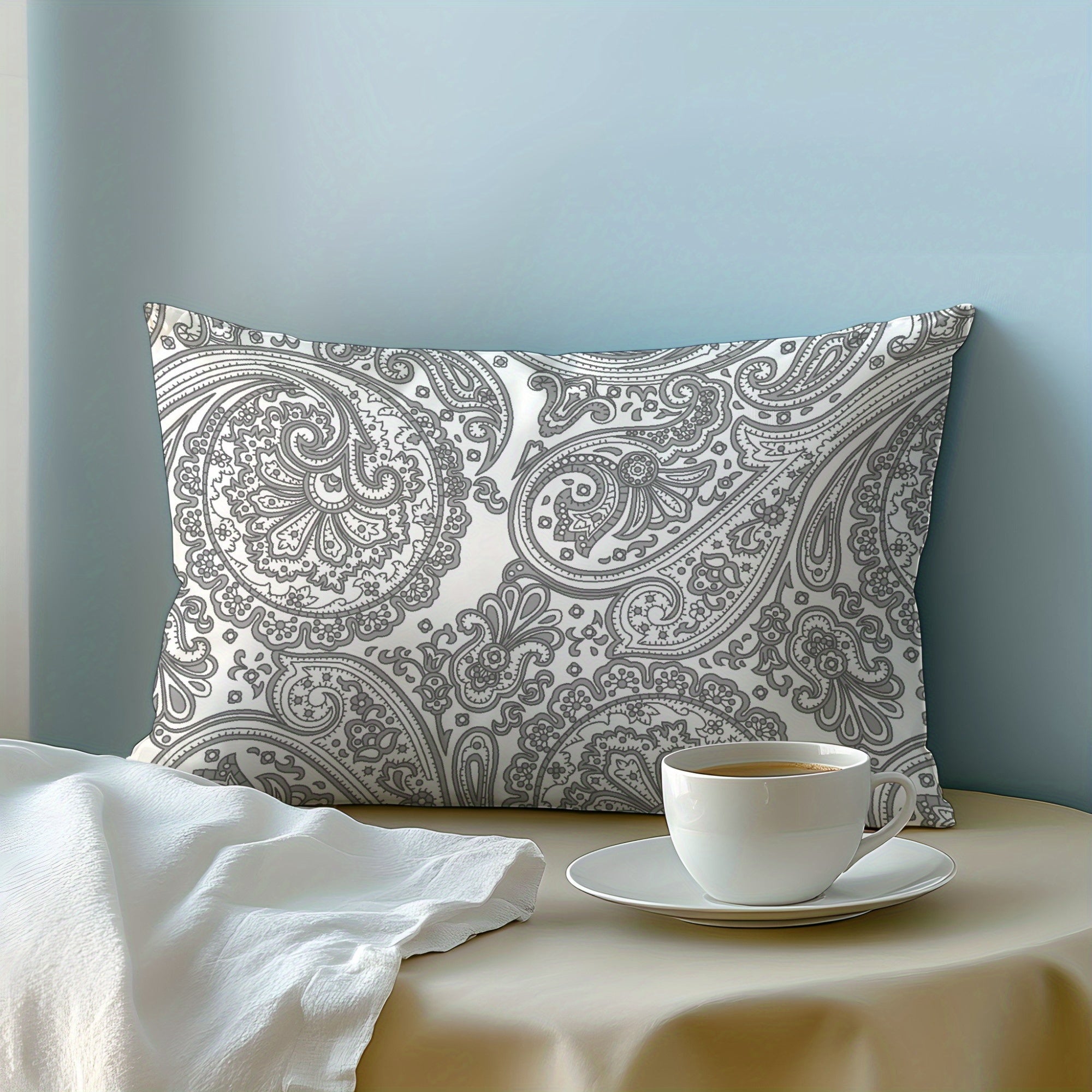 Cotton Pillowcase with Paisley Design 3D Print Soft Skin-Friendly for Bedroom Guest Hotel
