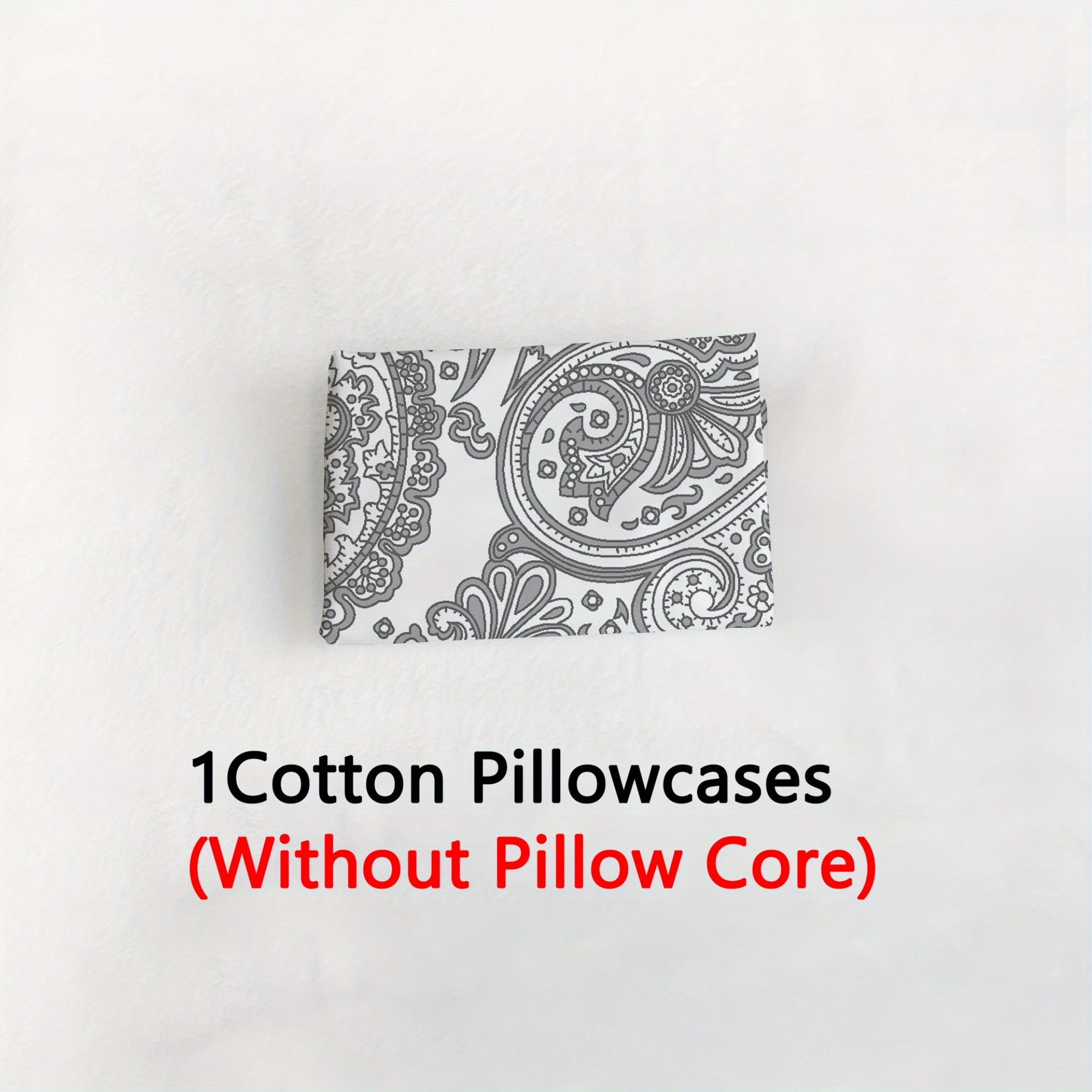 Cotton Pillowcase with Paisley Design 3D Print Soft Skin-Friendly for Bedroom Guest Hotel
