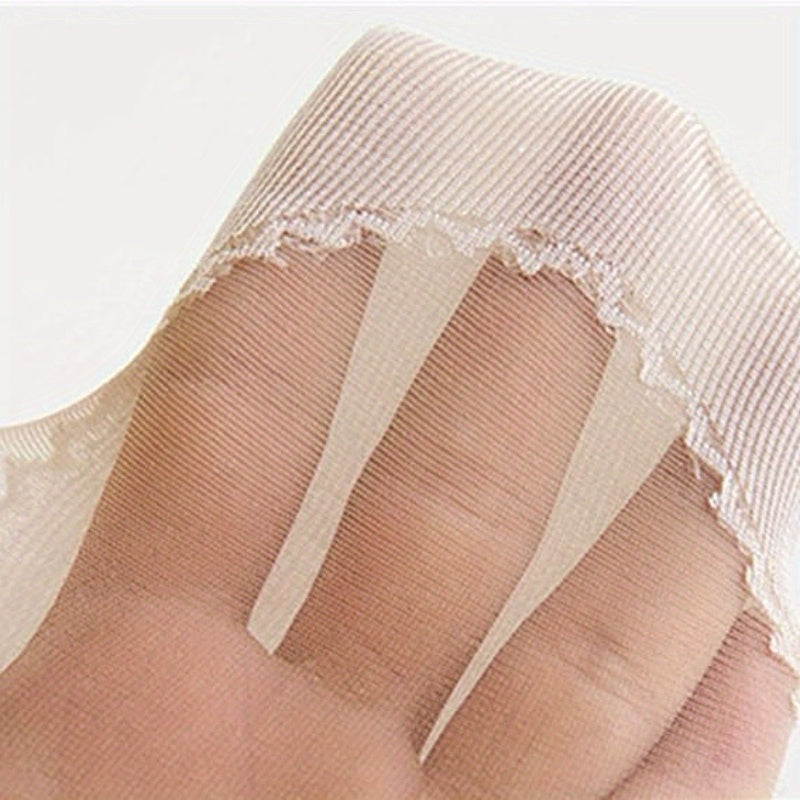 Women's Ankle Socks Pack of 4 Breathable Nylon Mesh Non-Slip Toe Protectors Solid Color