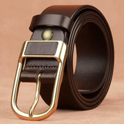 Men's Faux Leather Belt with Cowboy Pin Buckle for Jeans Retro Style