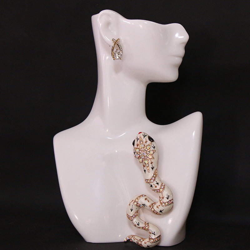 Snake Brooch with Rhinestones and Enamel, Elegant Jewelry Accessory