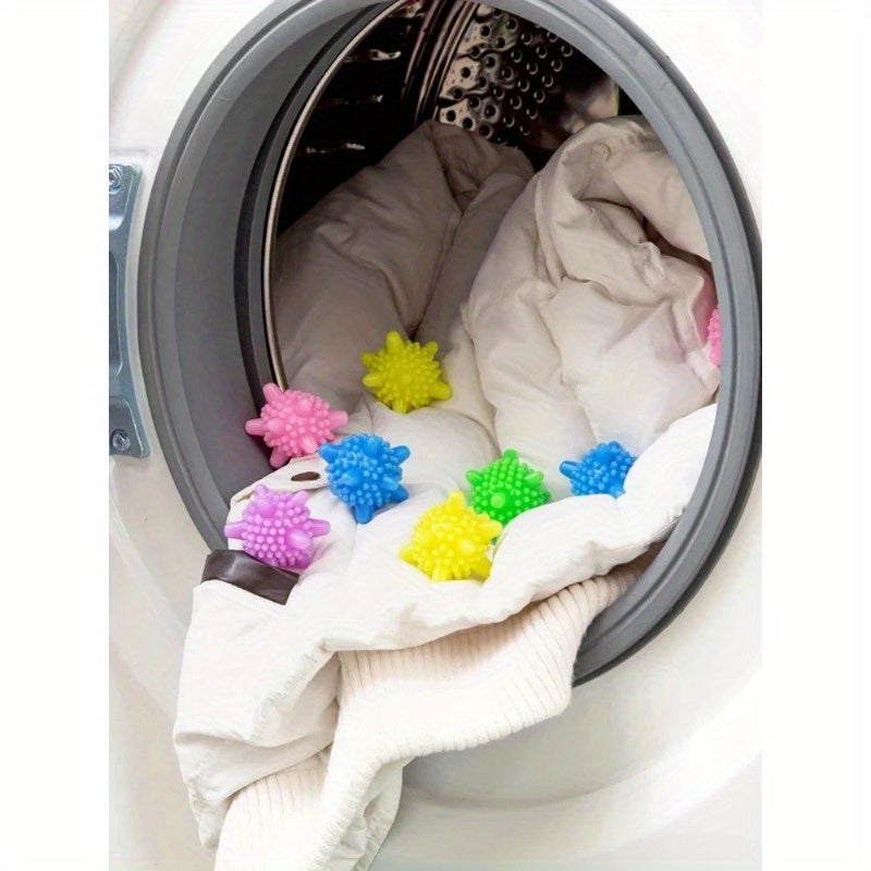 Set of 10 Reusable Laundry Balls Assorted Colors PVC Softener Tangle-Free Clothes Cleaner