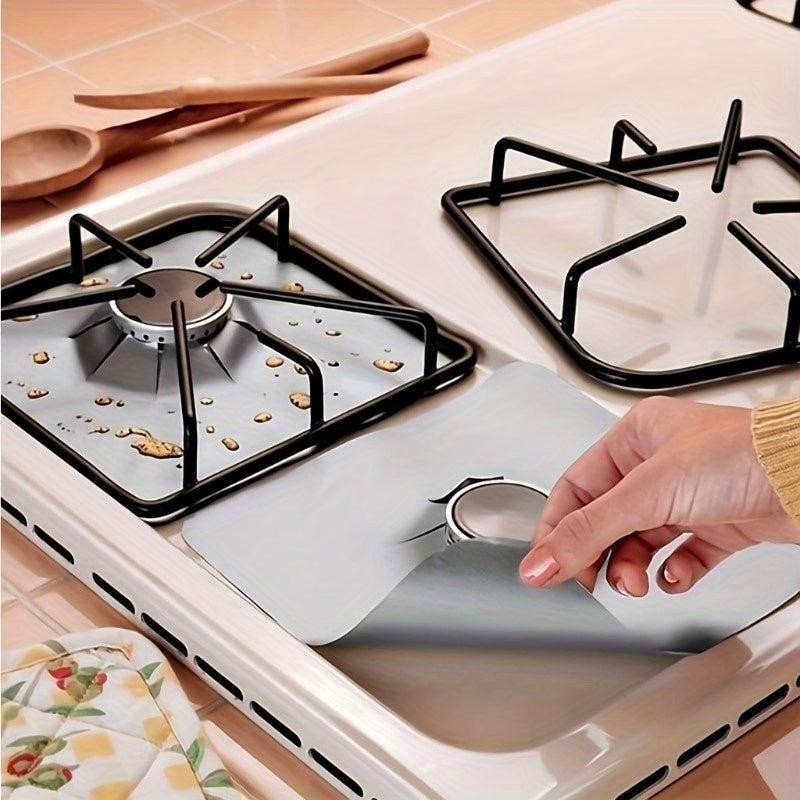 Set of 6 Square Gas Stove Protector Mats Washable Oil-Resistant Kitchen Liners
