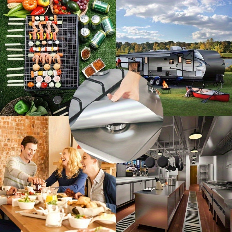 Set of 6 Square Gas Stove Protector Mats Washable Oil-Resistant Kitchen Liners