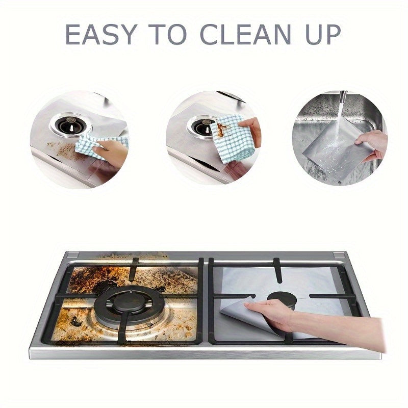 Set of 6 Square Gas Stove Protector Mats Washable Oil-Resistant Kitchen Liners