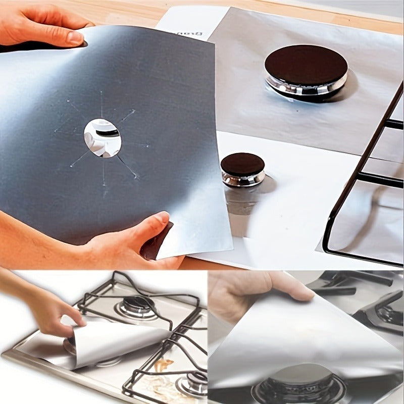 Set of 6 Square Gas Stove Protector Mats Washable Oil-Resistant Kitchen Liners