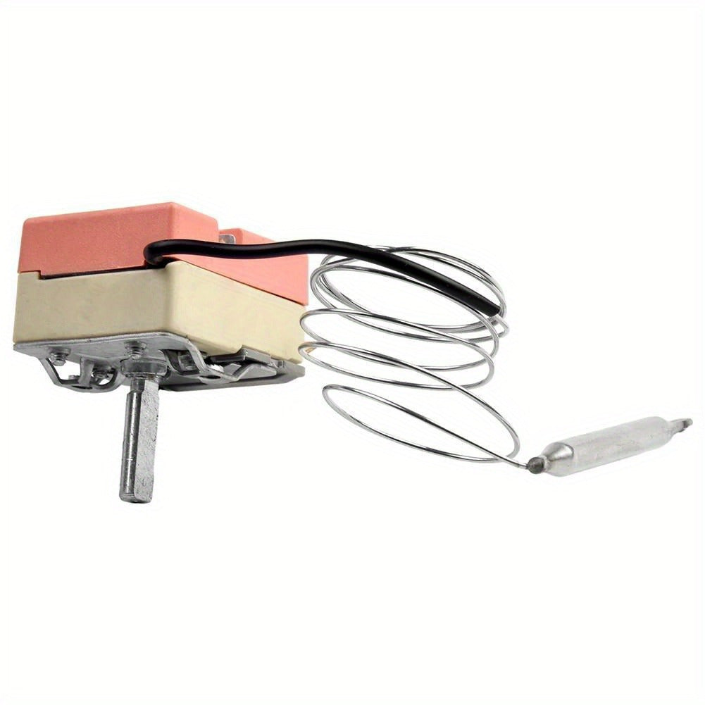 Elektr pechining termostati 2-pinli, metall sensor shnuri va plastmassa knopkali, bardoshli, qayta ishlatiladigan haroratni boshqarish