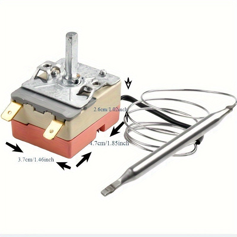 Reusable Temperature Control Gauge for Electric Ovens with Metal Probe and Thermostat Switch