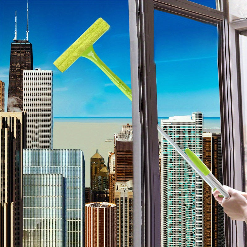 Extendable Telescopic Window Cleaning Brush with Plastic Sponge Mop for High-Rise Glass and Floor Dust