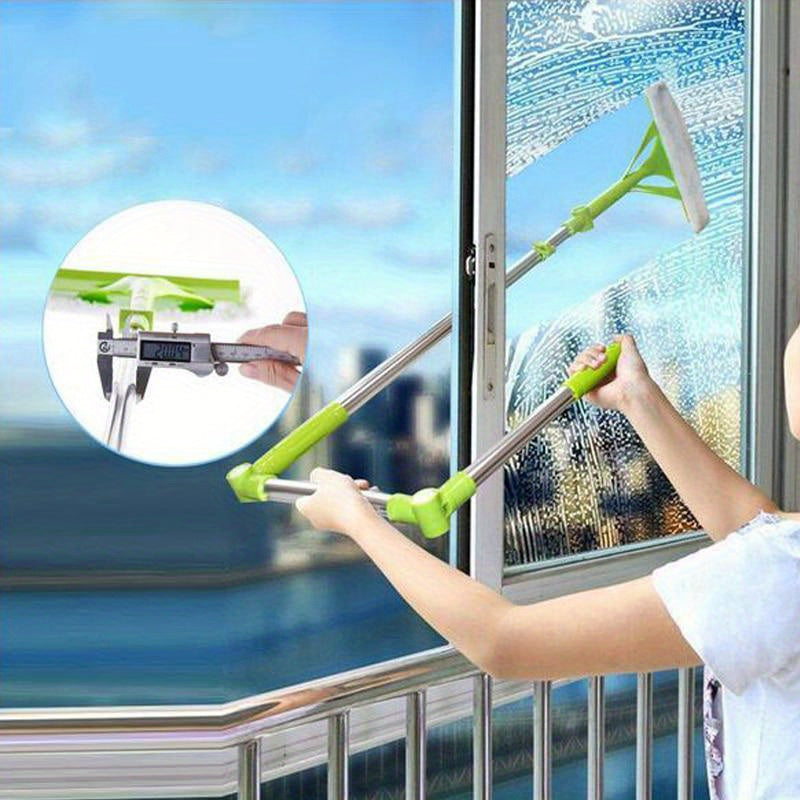 Extendable Telescopic Window Cleaning Brush with Plastic Sponge Mop for High-Rise Glass and Floor Dust
