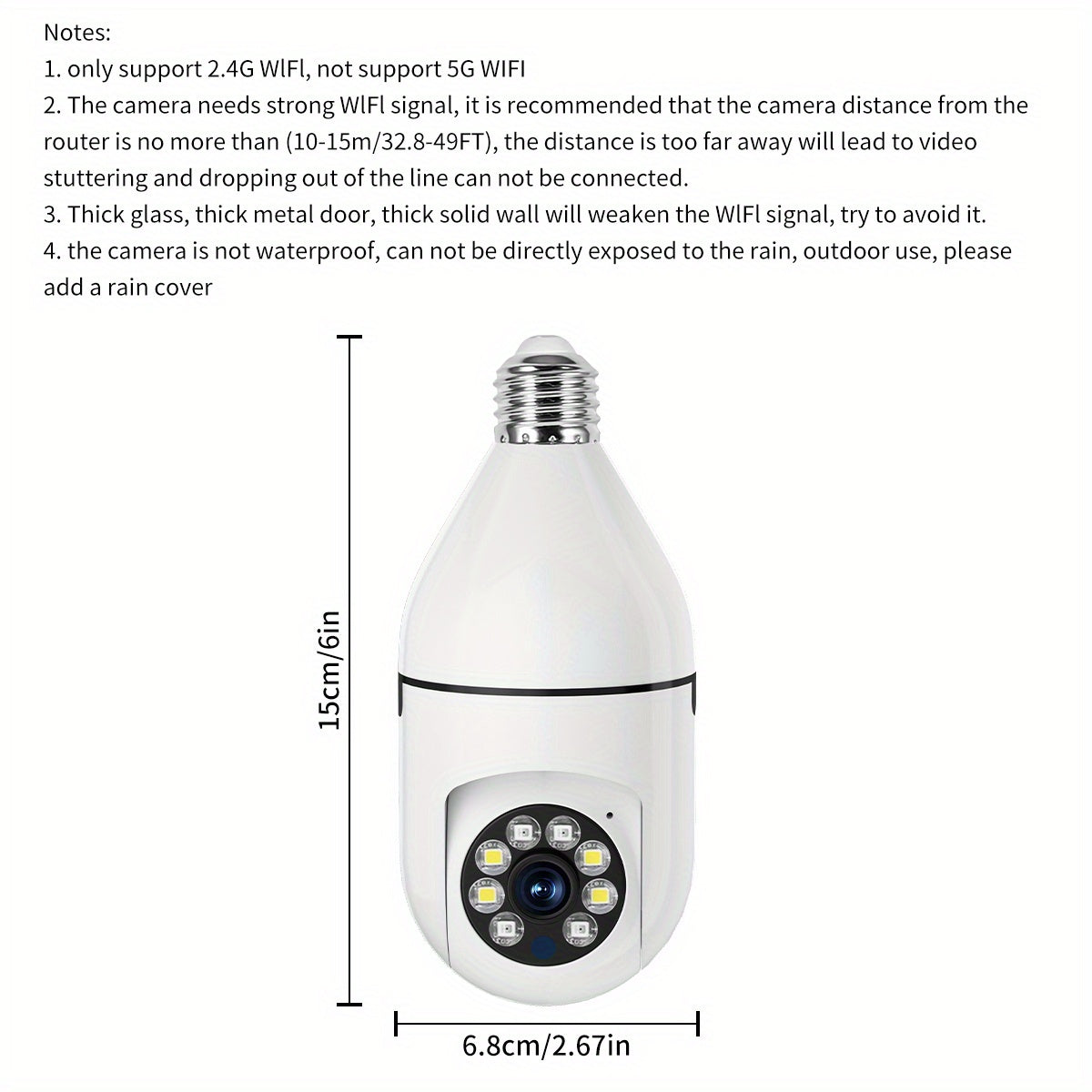 Set of 3 HD 1080P WiFi Security Cameras with E27 Bulb Mount Auto Tracking Night Vision Pet Monitoring Cloud Storage