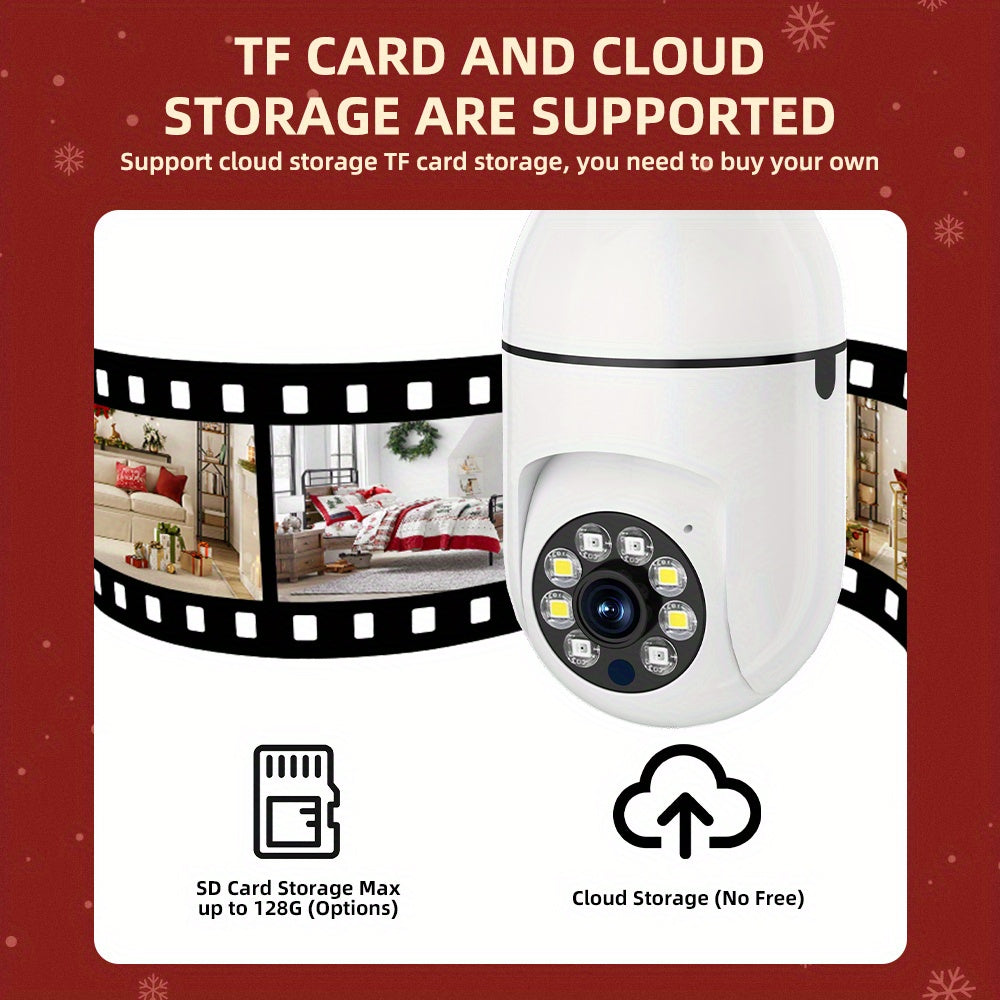 Set of 3 HD 1080P WiFi Security Cameras with E27 Bulb Mount Auto Tracking Night Vision Pet Monitoring Cloud Storage