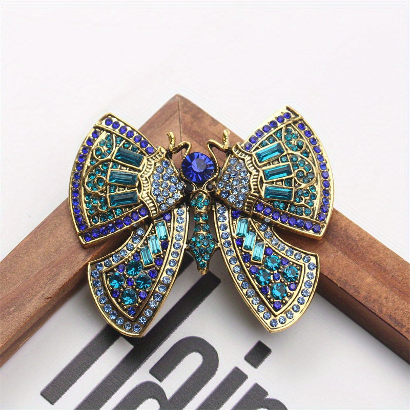 Butterfly Brooch Rhinestones Enamel Animal Design Pin for Sweaters Coats