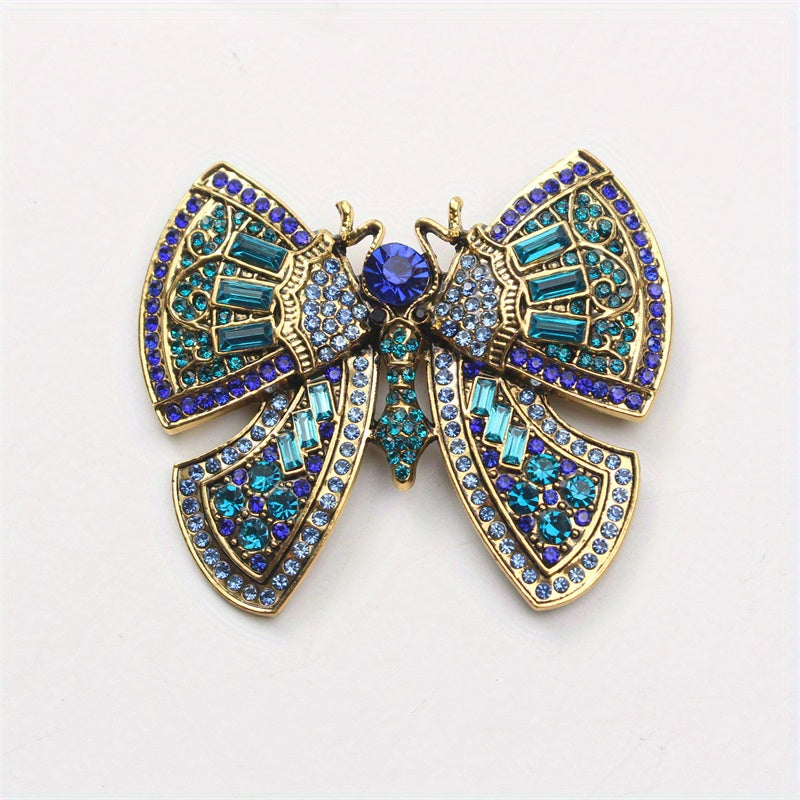 Butterfly Brooch Rhinestones Enamel Animal Design Pin for Sweaters Coats