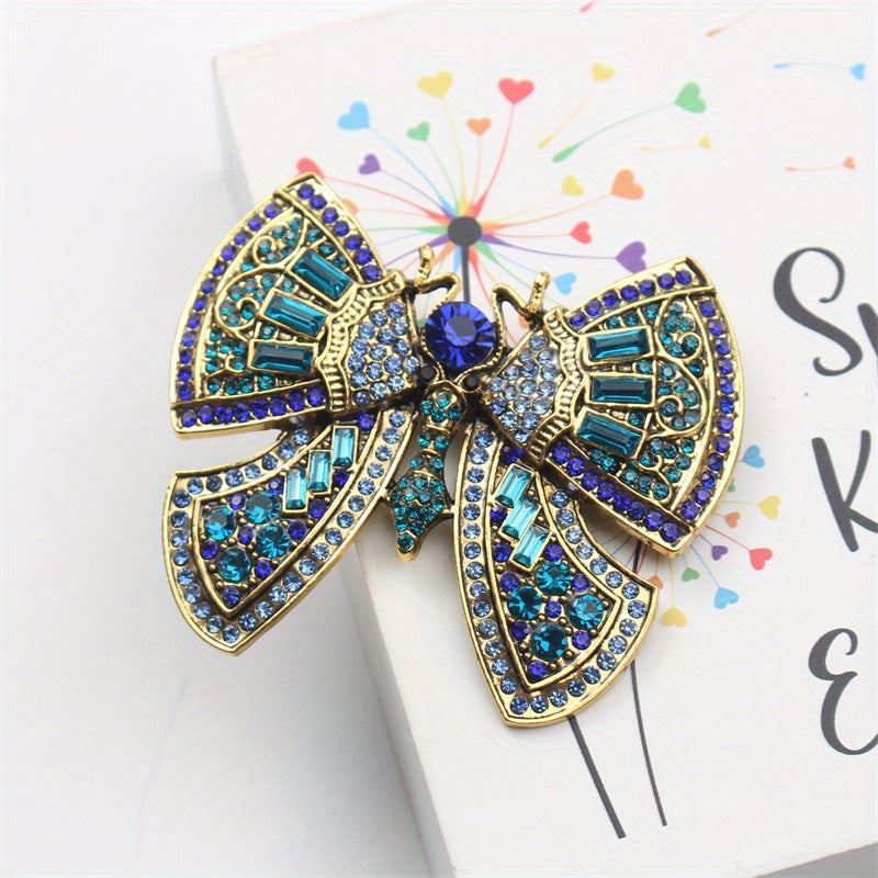 Butterfly Brooch Rhinestones Enamel Animal Design Pin for Sweaters Coats