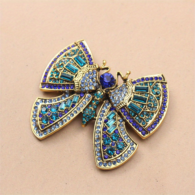Butterfly Brooch Rhinestones Enamel Animal Design Pin for Sweaters Coats